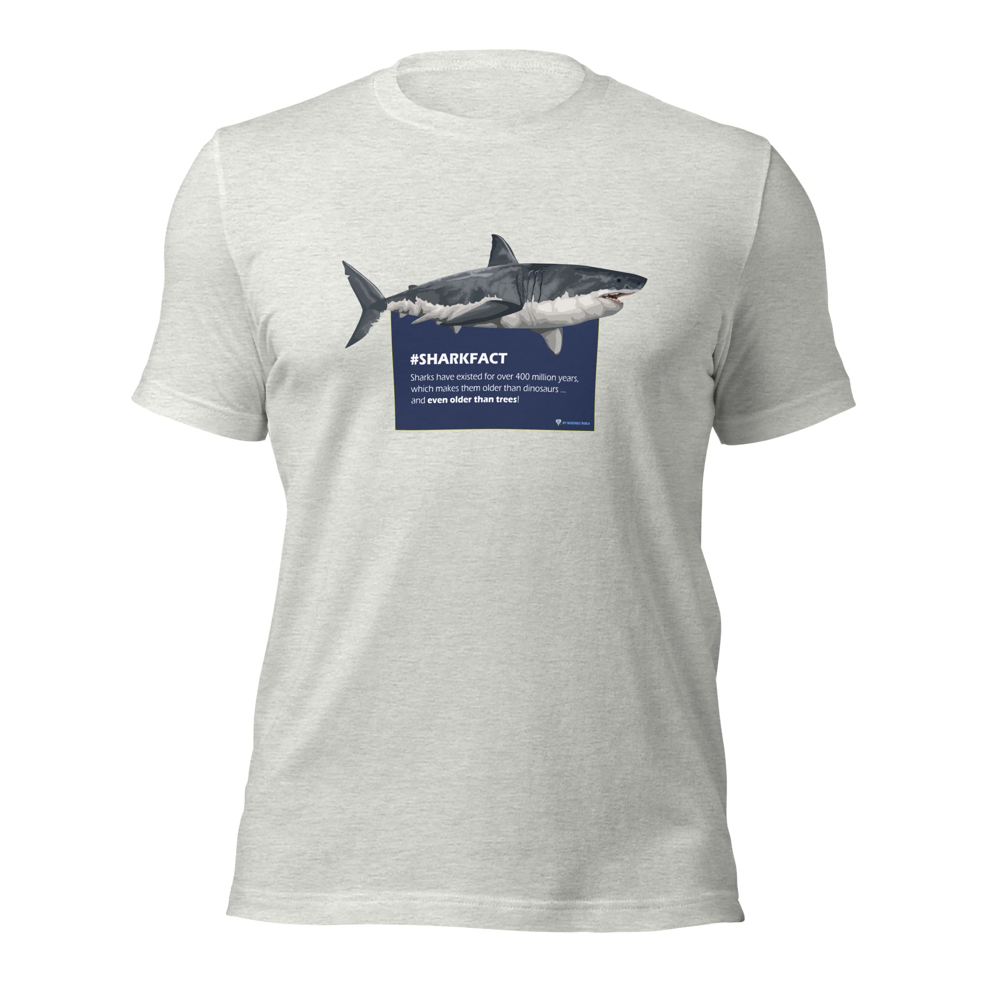 "#SHARKFACT Sharks Are Older Than Trees" Shark T-Shirt (Adult Unisex/Men's) Ash / S