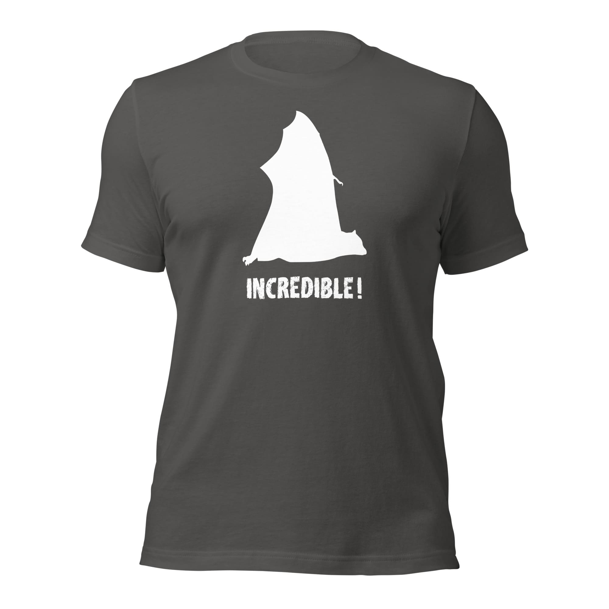 "Bats Are Incredible" Bat T-Shirt - White Print (Adult Unisex) Asphalt / S