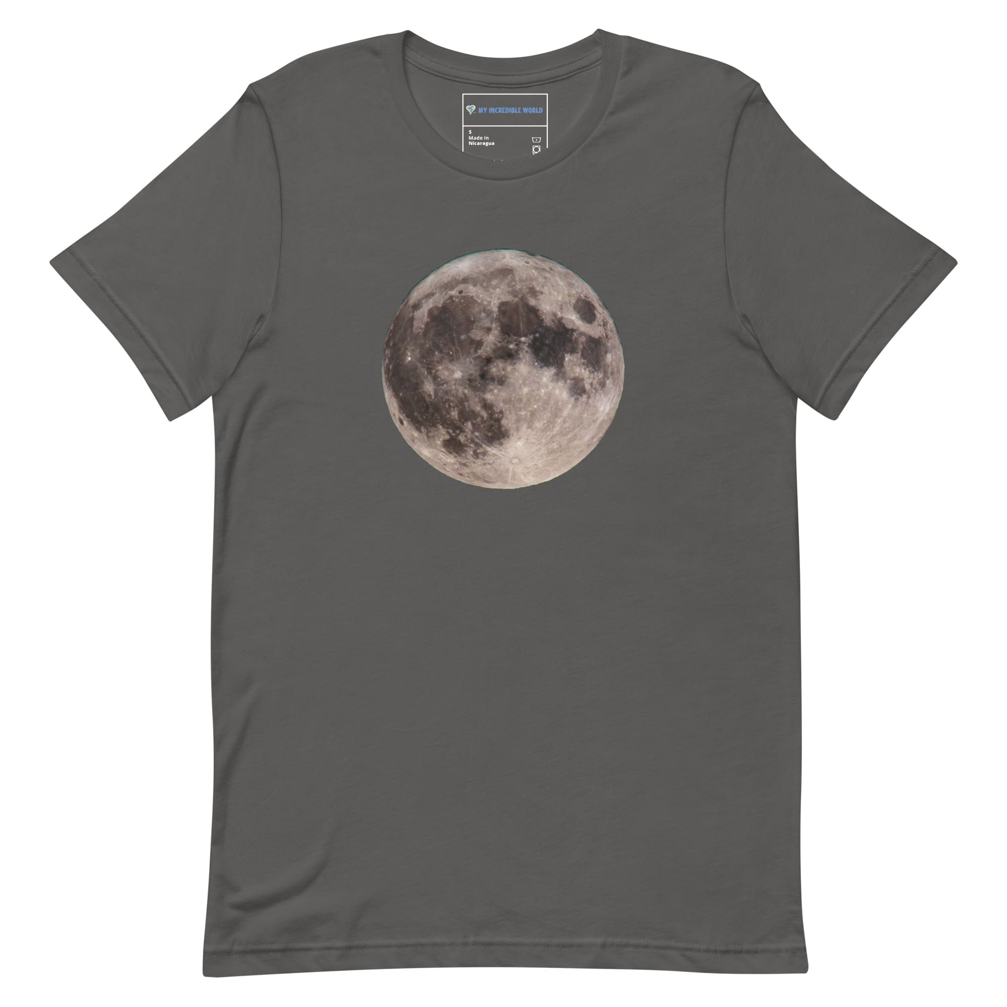 "Blue Moon Supermoon" Full Moon T-Shirt (Adult Unisex) Asphalt / S