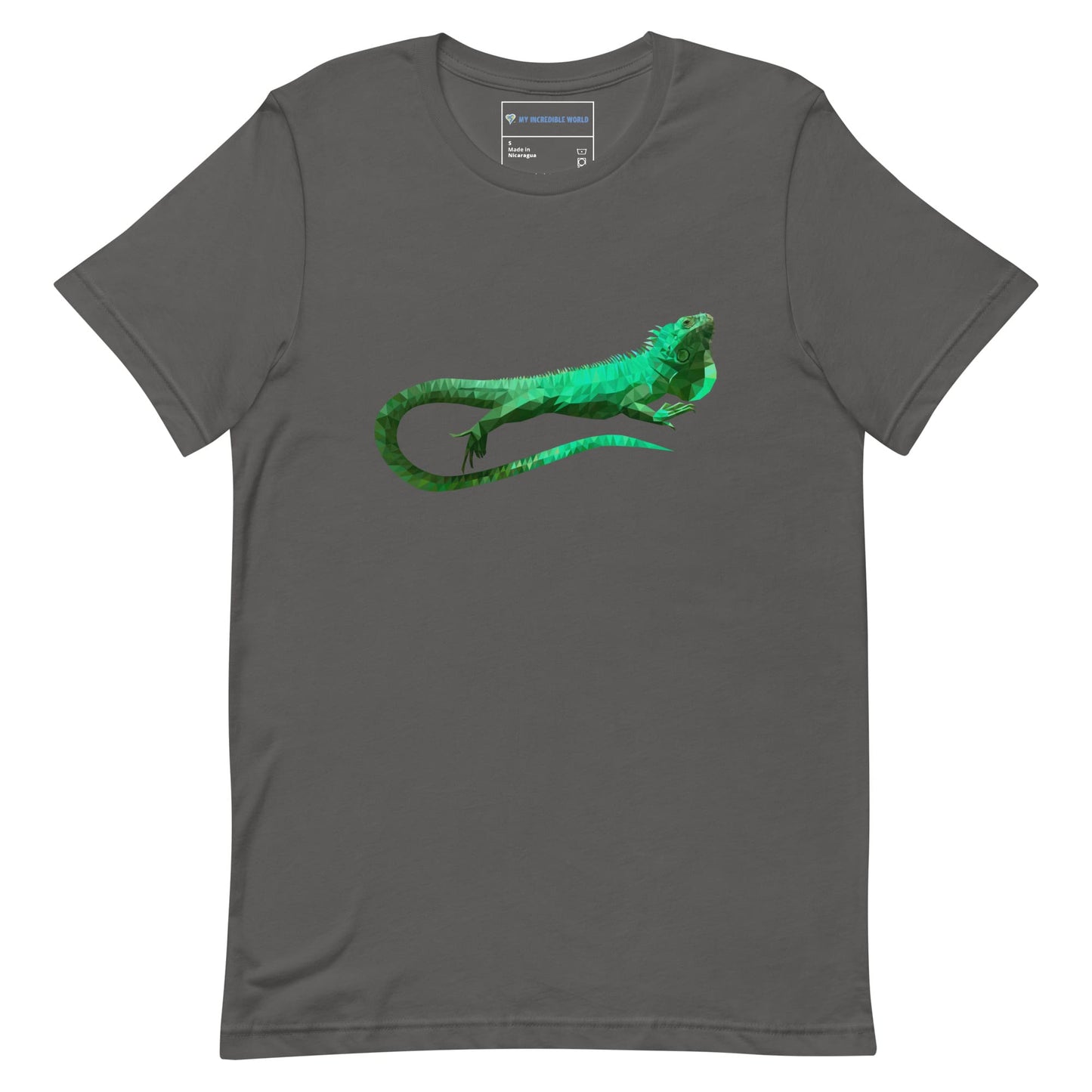 "Low-Poly Iguana" Polygonal Iguana T-Shirt (Adult Unisex) Asphalt / S