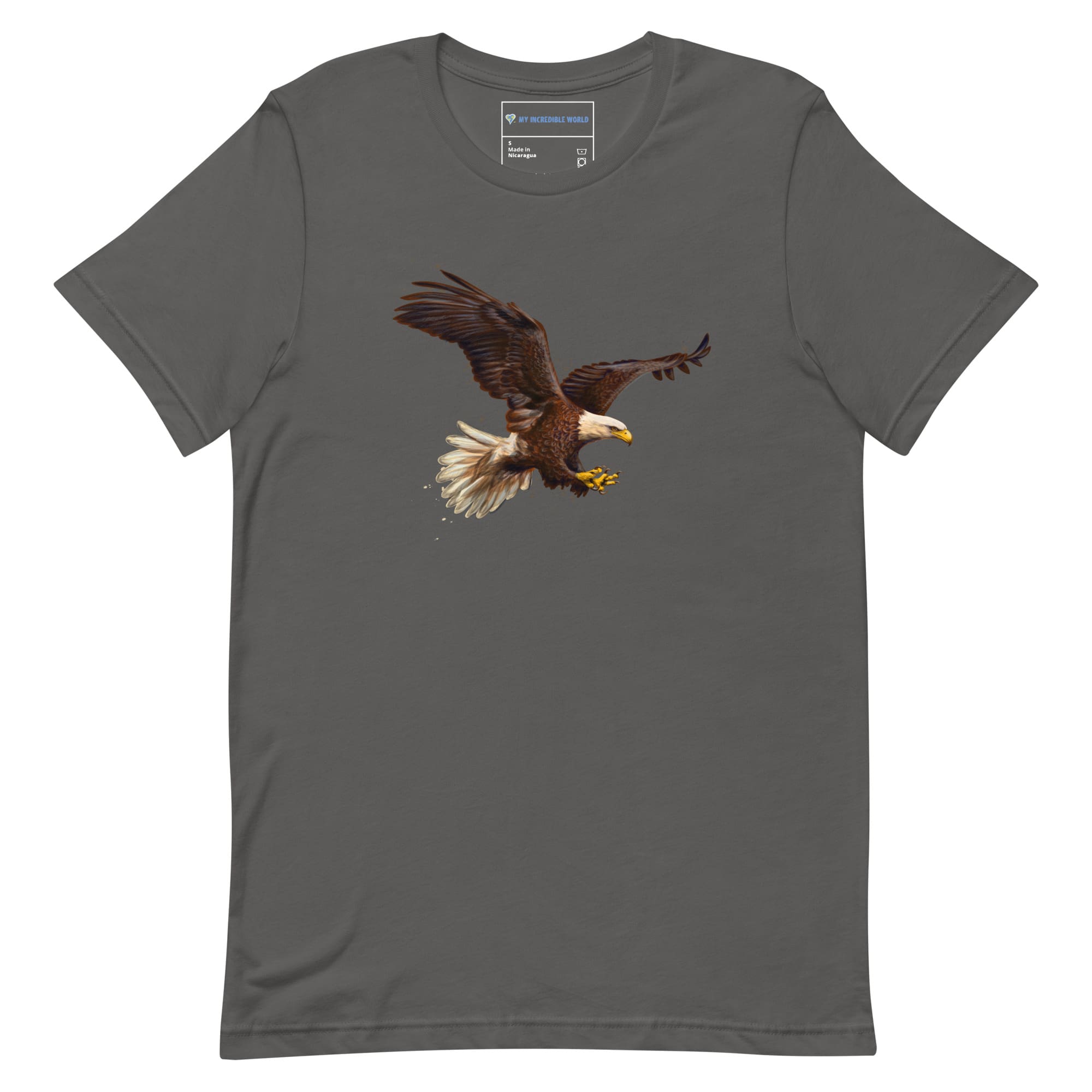 "Watercolor Bald Eagle" Bald Eagle T-Shirt (Adult Unisex) Asphalt / S