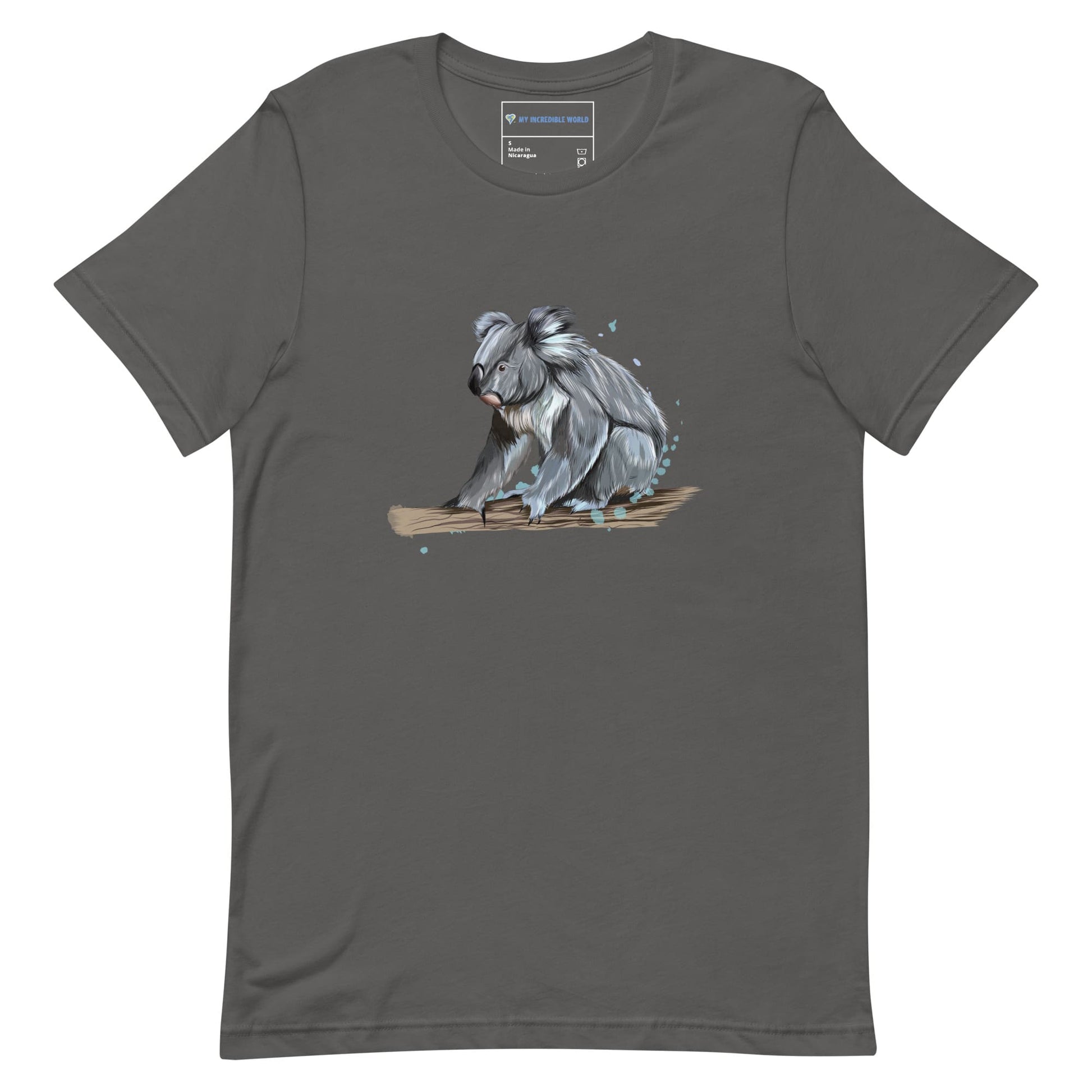 "Watercolor Koala" Koala T-Shirt (Adult Unisex) Asphalt / S