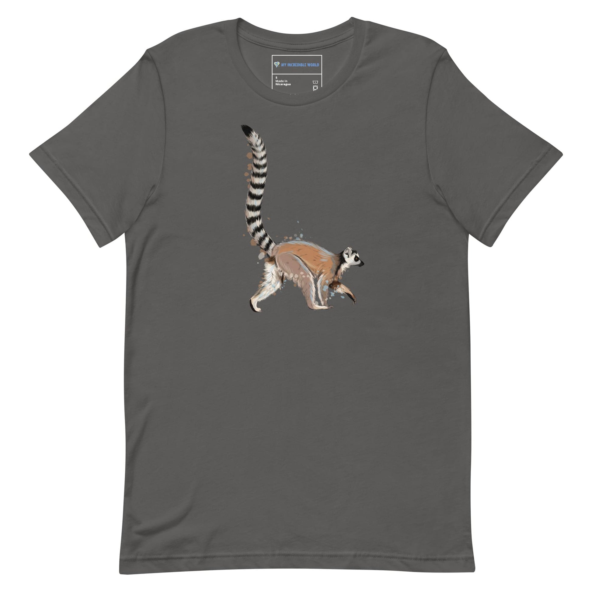 "Watercolor Lemur" Lemur T-Shirt (Adult Unisex) Asphalt / S