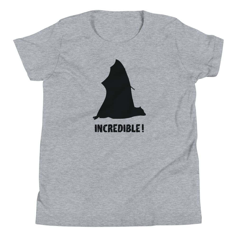 "Bats Are Incredible" Bat T-Shirt for Youth/Kids (Black Print) Athletic Heather / S / --