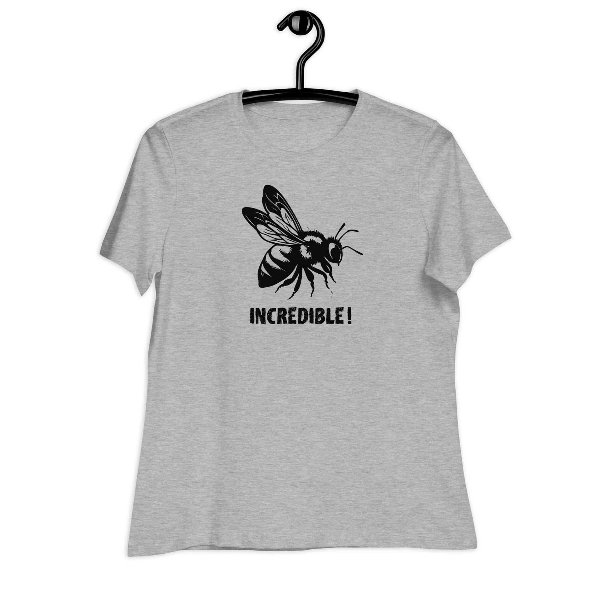 "Bees Are Incredible" Bee T-Shirt for Women - Black Print Athletic Heather / S