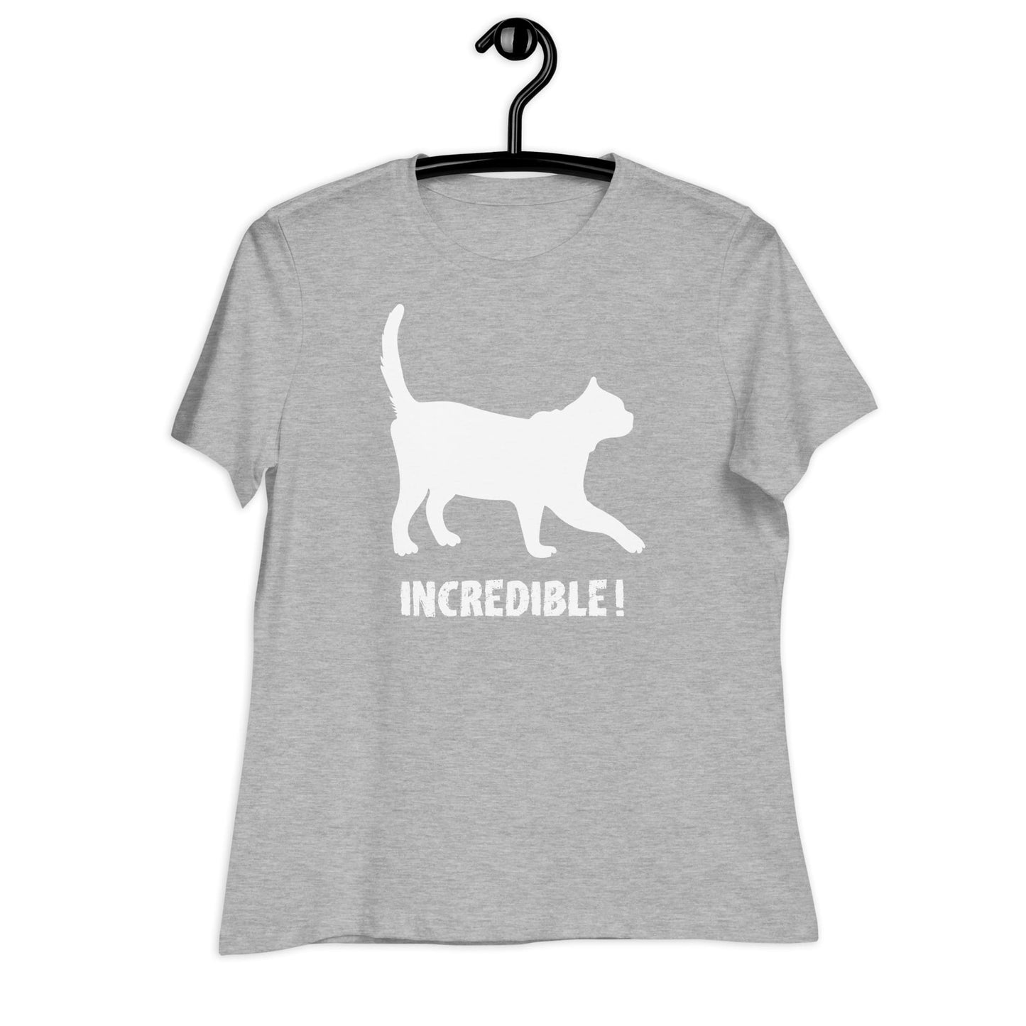 "Cats Are Incredible" Cat Shirt for Women (White Print) Athletic Heather / S