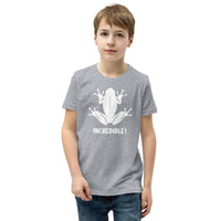 "Frogs Are Incredible" Frog T-Shirt for Youth/Kids (White Print) Athletic Heather / S