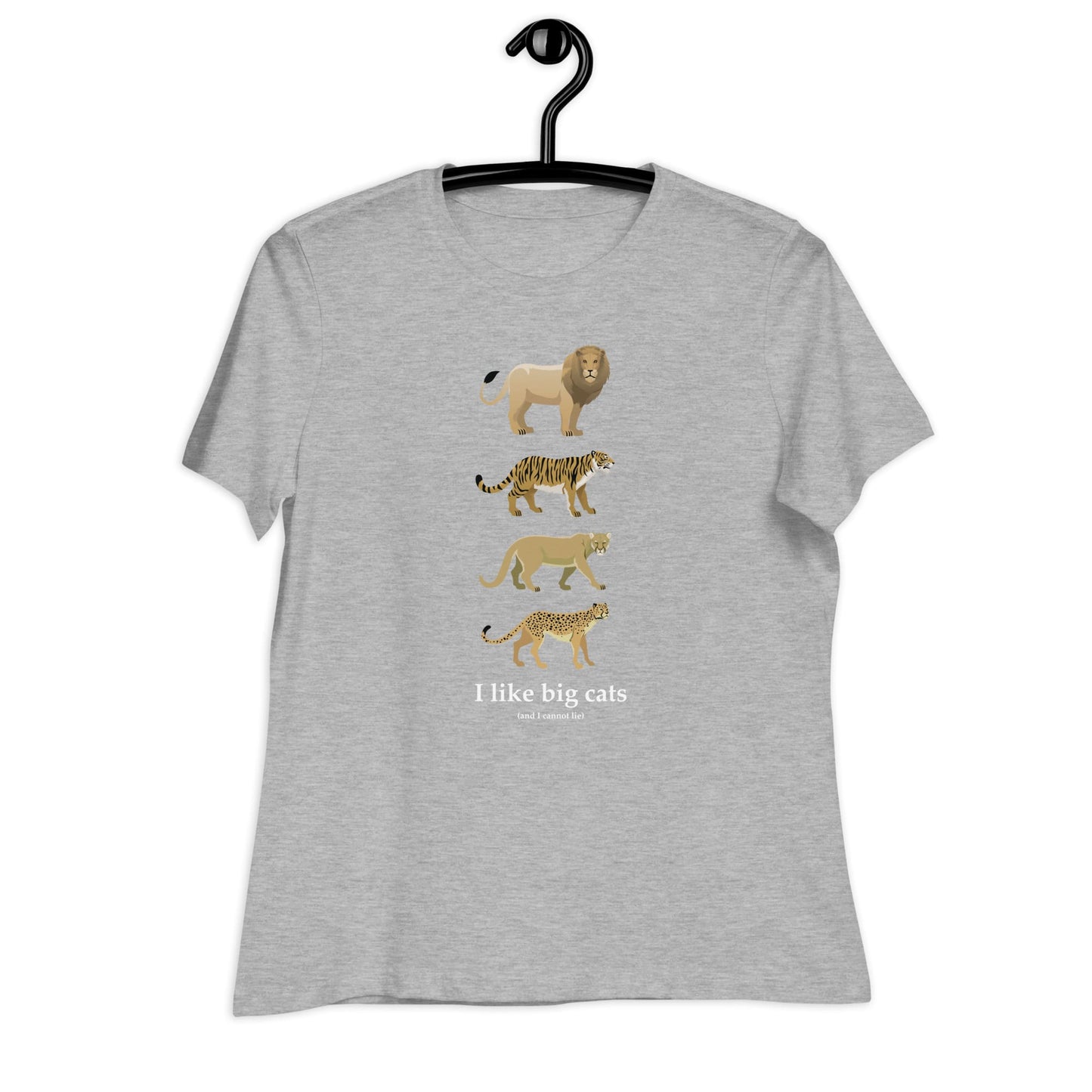 "I Like Big Cats (And I Cannot Lie)" Big Cat Lover's T-Shirt (Women's) Athletic Heather / S