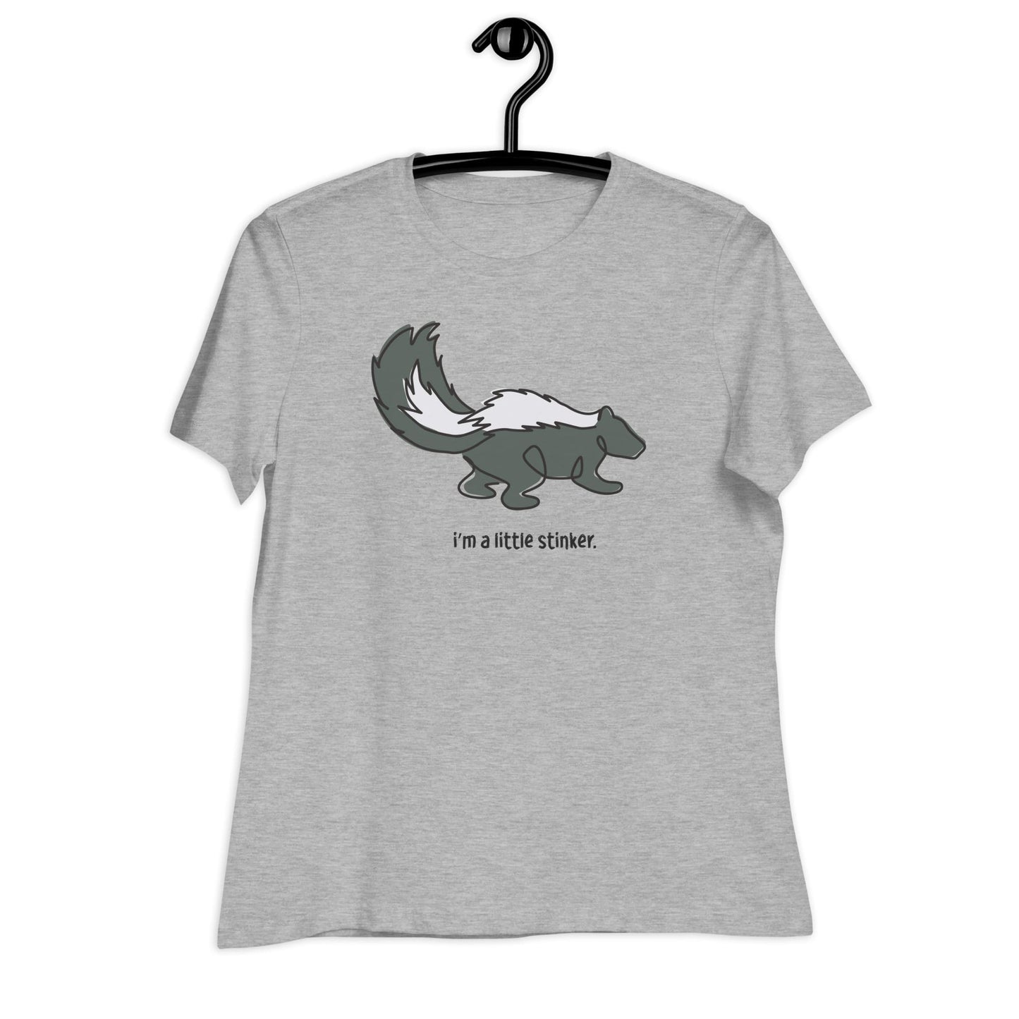 "I'm a Little Stinker" Skunk T-Shirt for Women Athletic Heather / S