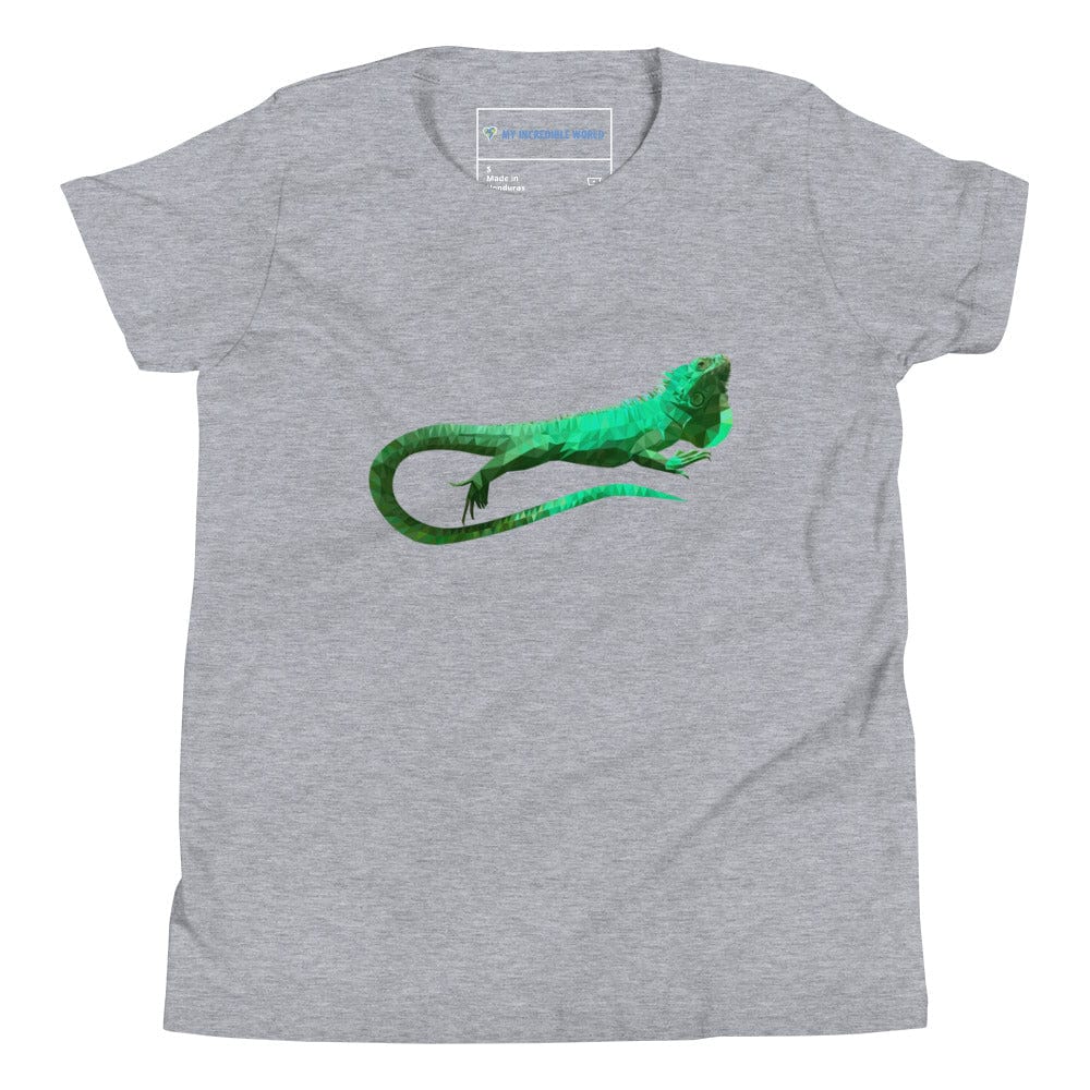 "Low-Poly Iguana" Polygonal Iguana T-Shirt (Youth/Kids) Athletic Heather / S