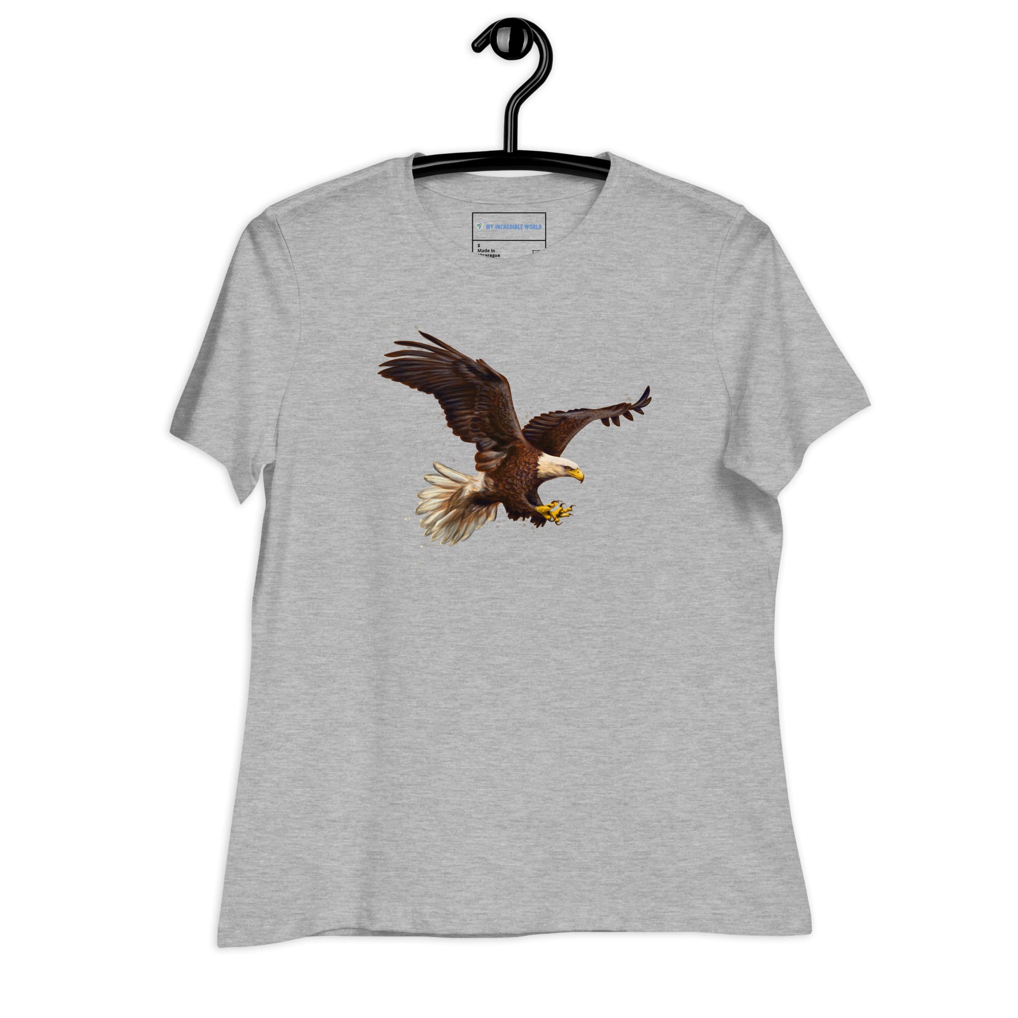 "Watercolor Bald Eagle" Women's Bald Eagle T-Shirt Athletic Heather / S