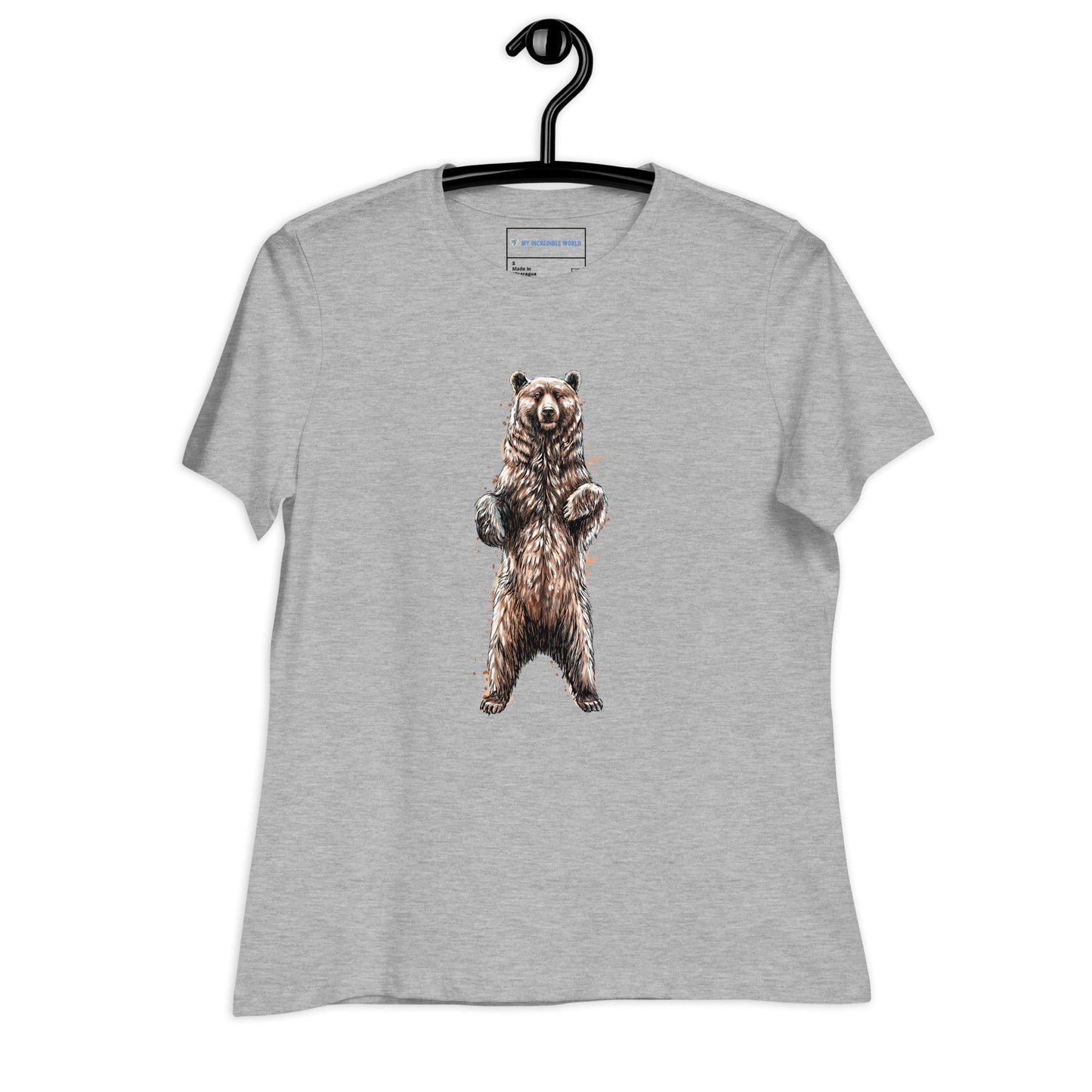 "Watercolor Brown Bear" Women's Brown Bear T-Shirt Athletic Heather / S