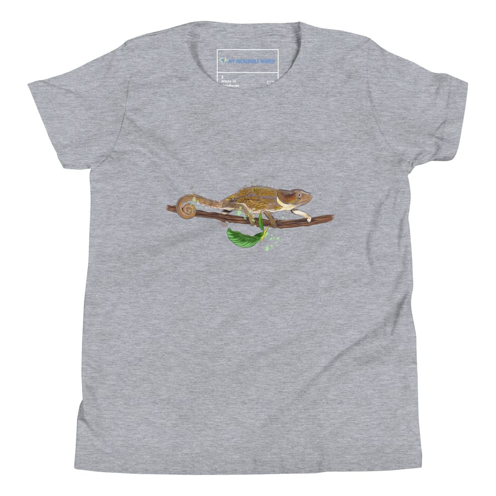 "Watercolor Chameleon" Chameleon T-Shirt (Youth/Kids) Athletic Heather / S