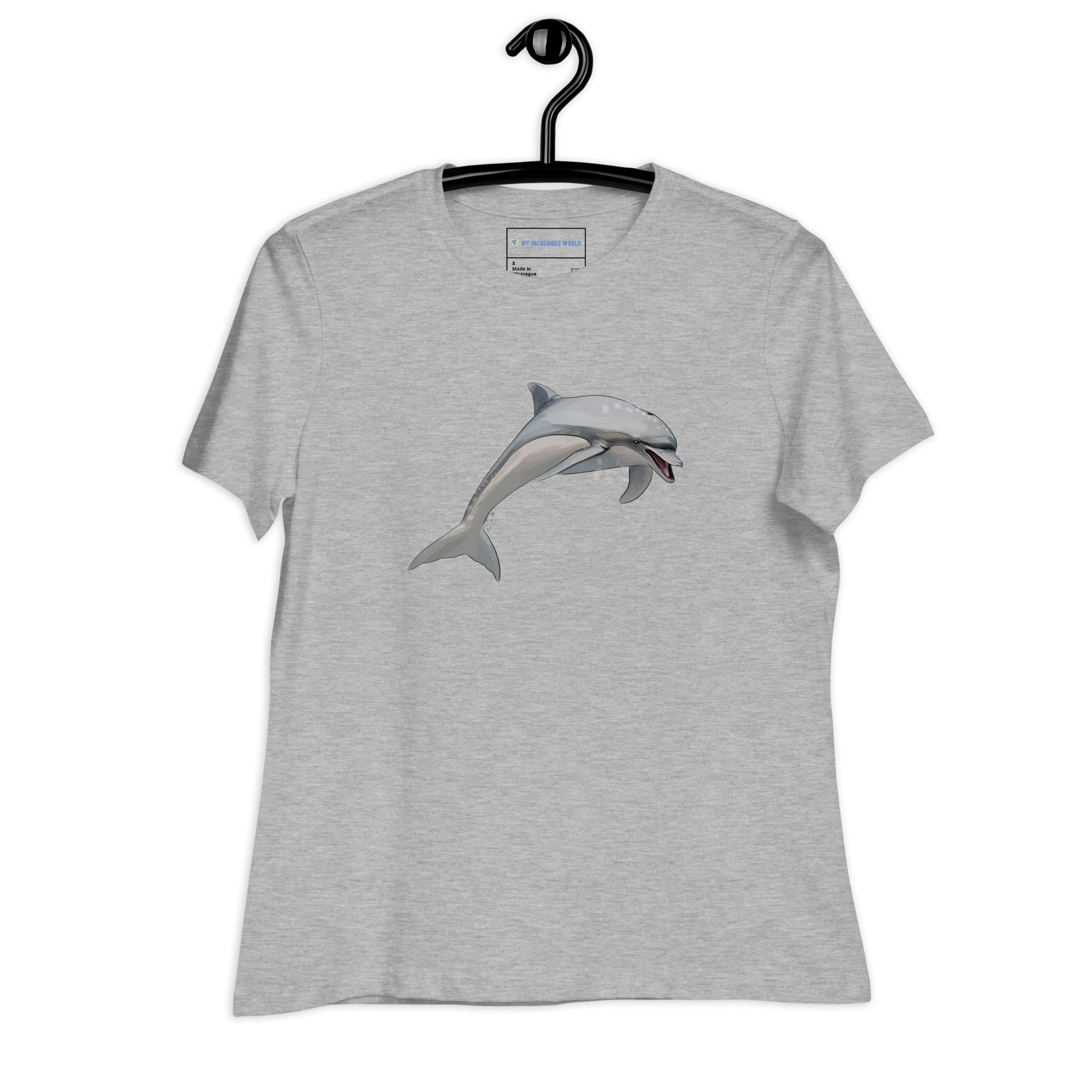 "Watercolor Dolphin" Women's Dolphin T-Shirt Athletic Heather / S