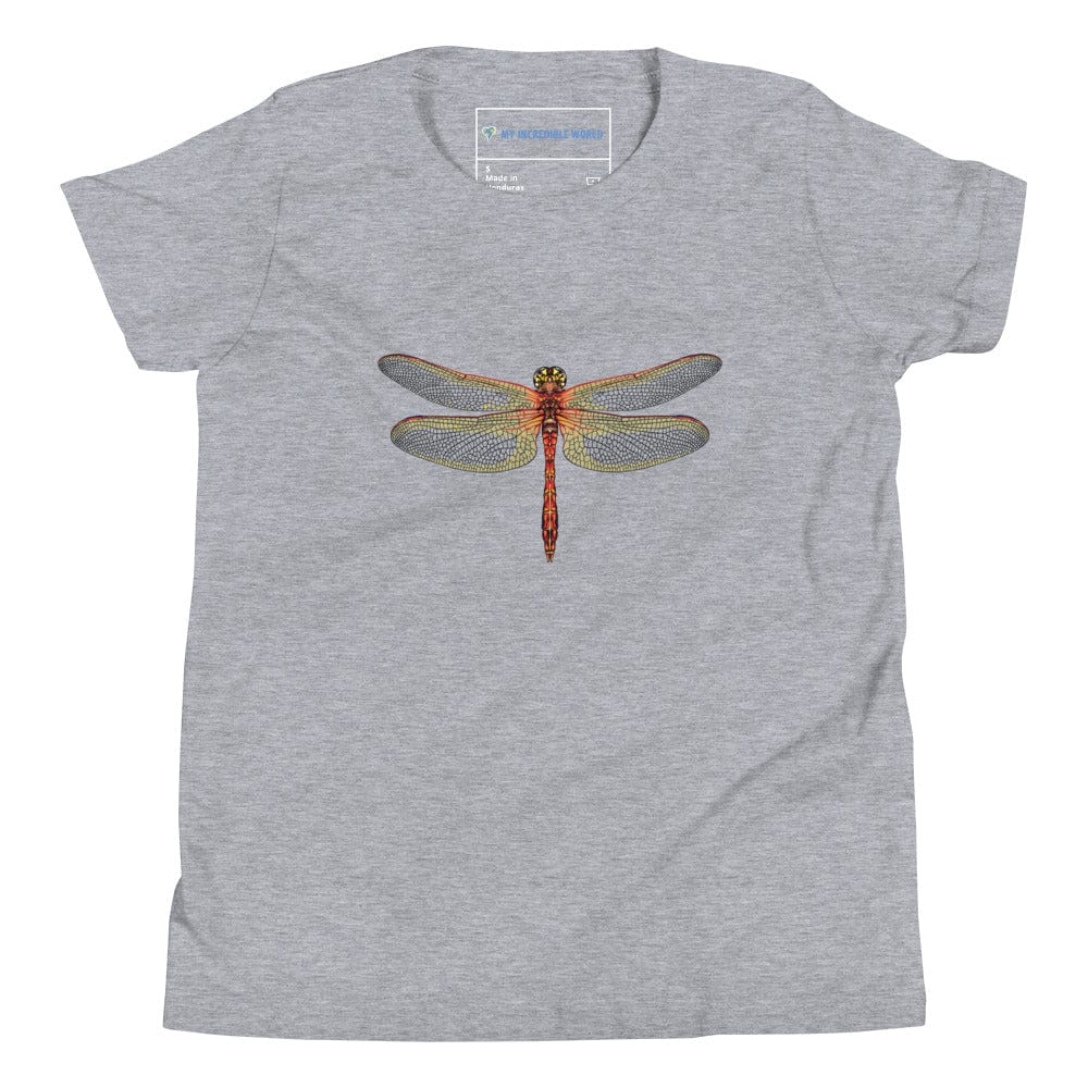 "Watercolor Dragonfly" Dragonfly T-Shirt (Youth/Kids) Athletic Heather / S