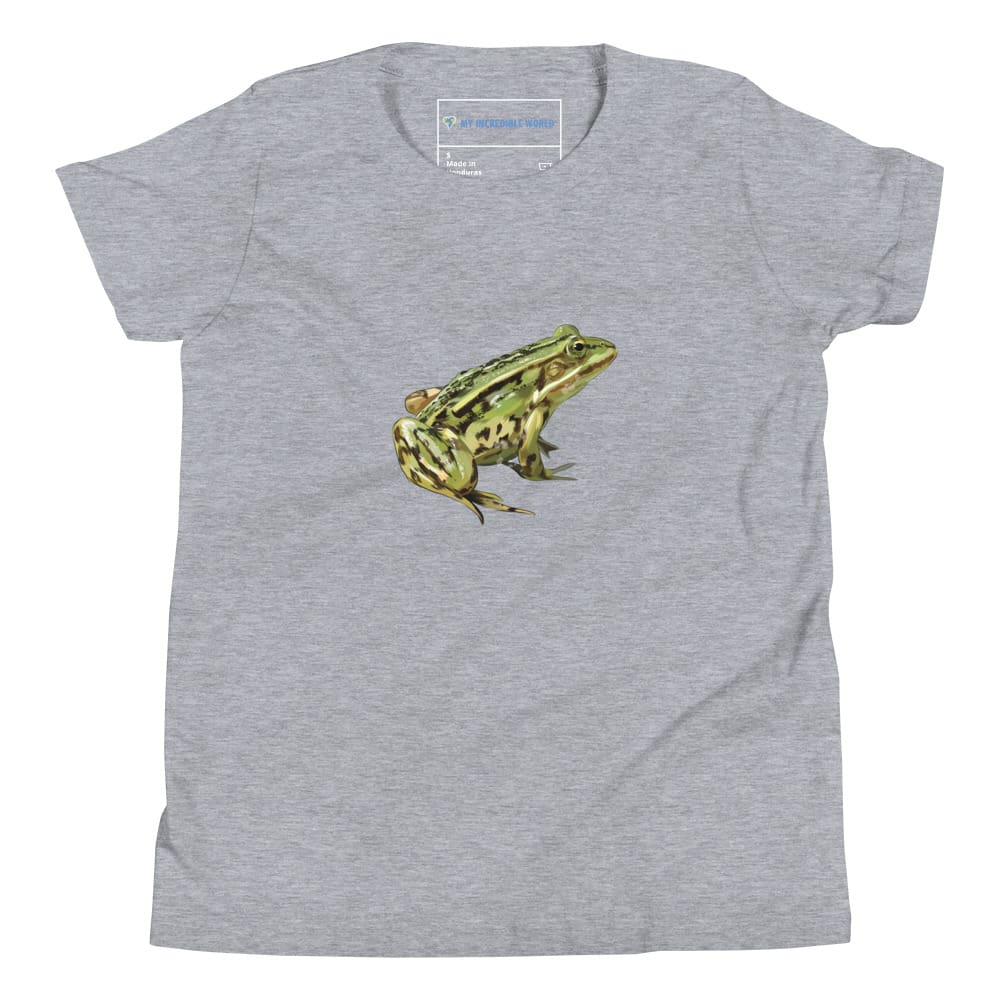 "Watercolor Frog" Frog T-Shirt (Youth/Kids Unisex) Athletic Heather / S