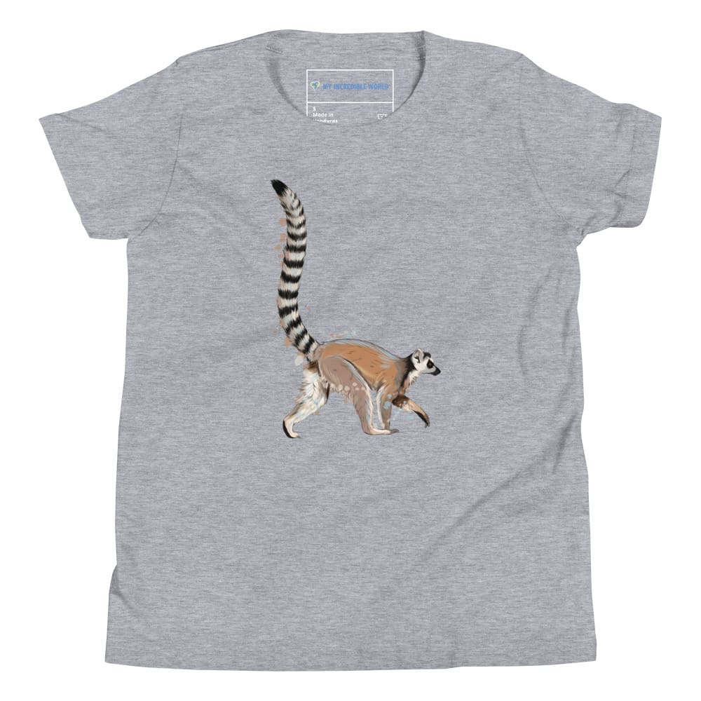 "Watercolor Lemur" Lemur T-Shirt (Youth/Kids) Athletic Heather / S