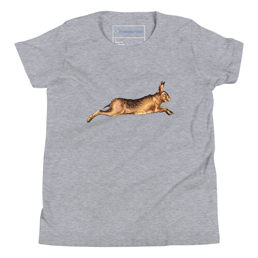 "Watercolor Rabbit" Rabbit T-Shirt (Youth/Kids) Athletic Heather / S