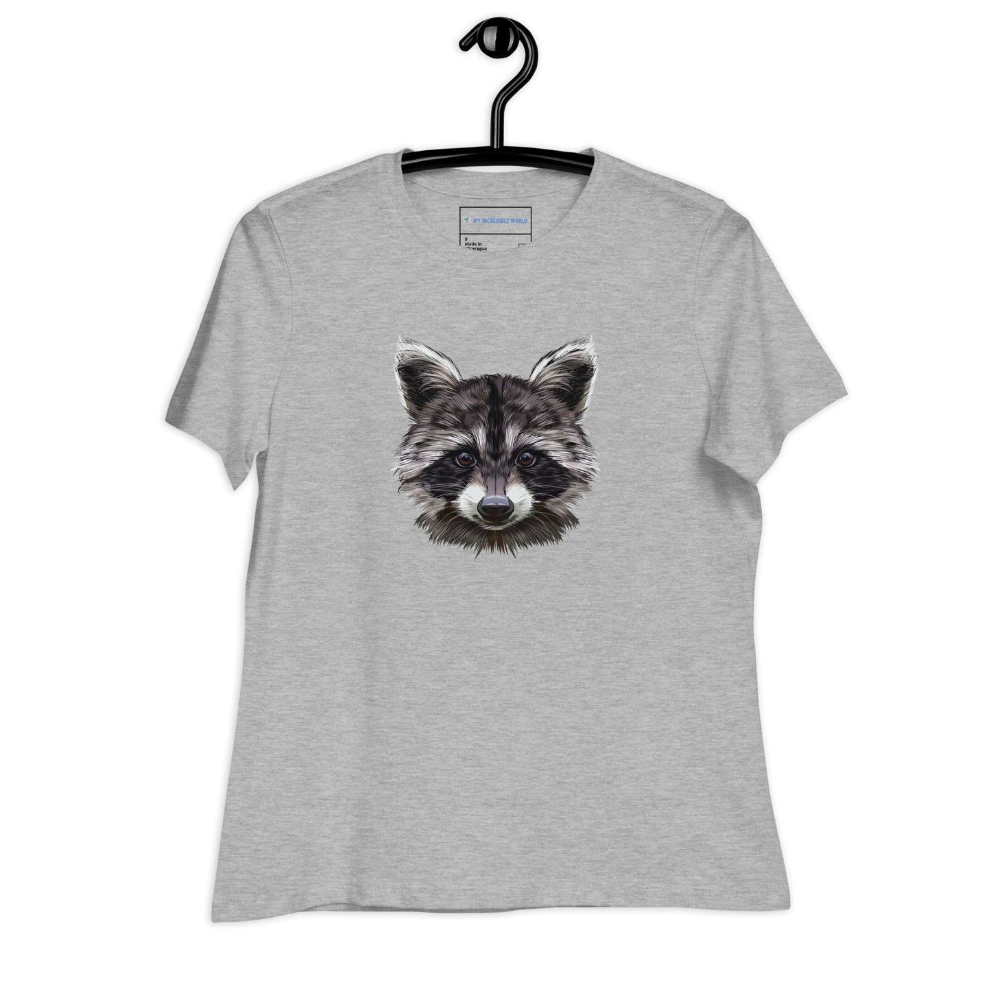 "Watercolor Raccoon" Women's Raccoon T-Shirt Athletic Heather / S