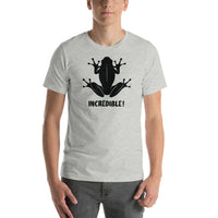 "Frogs Are Incredible" Frog T-Shirt - Black Print (Adult Unisex/Men's) Athletic Heather / XS