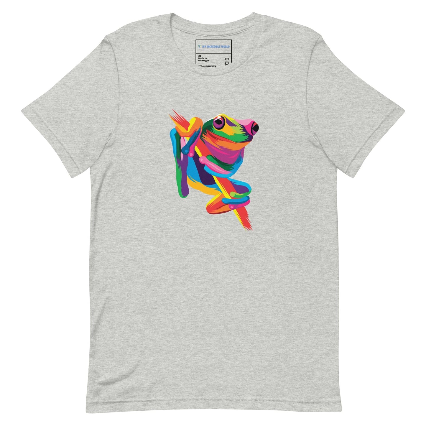 "Rainbow Tree Frog" Tree Frog T-Shirt (Adult Unisex) (The Rainbow Collection) Athletic Heather / XS