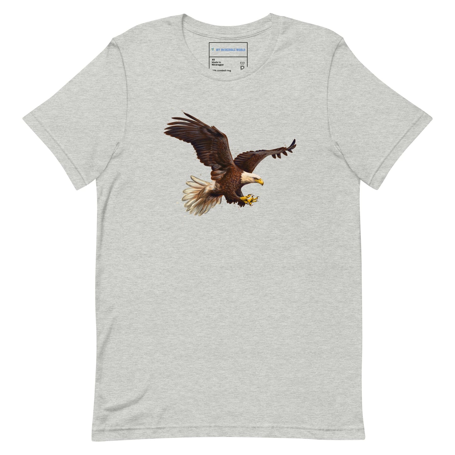 "Watercolor Bald Eagle" Bald Eagle T-Shirt (Adult Unisex) Athletic Heather / XS