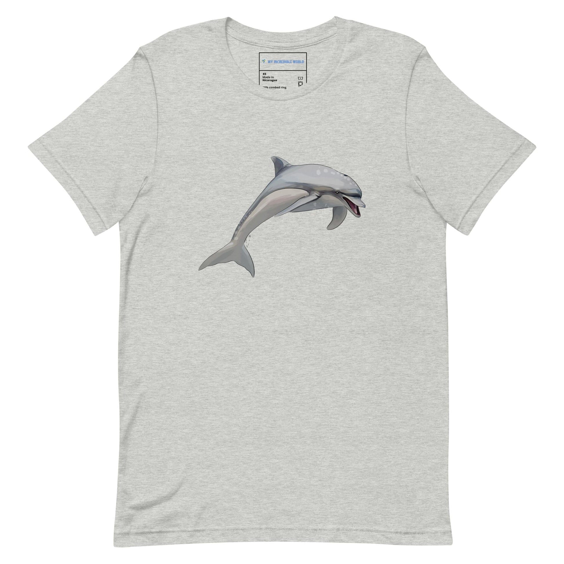 "Watercolor Dolphin" Dolphin T-Shirt (Adult Unisex) Athletic Heather / XS