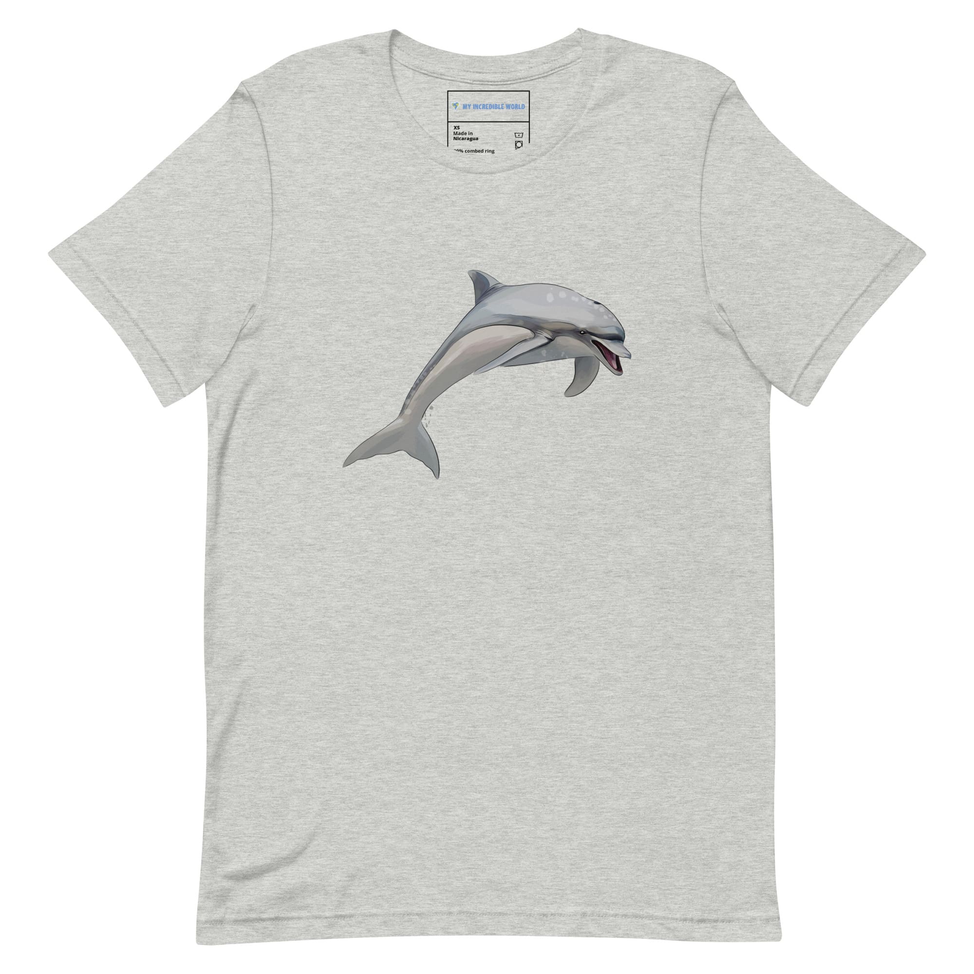 "Watercolor Dolphin" Dolphin T-Shirt (Adult Unisex) Athletic Heather / XS