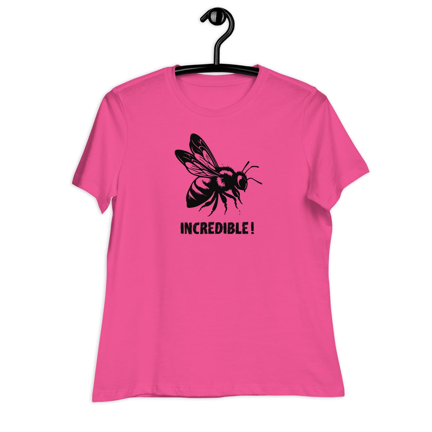 "Bees Are Incredible" Bee T-Shirt for Women - Black Print Berry / S