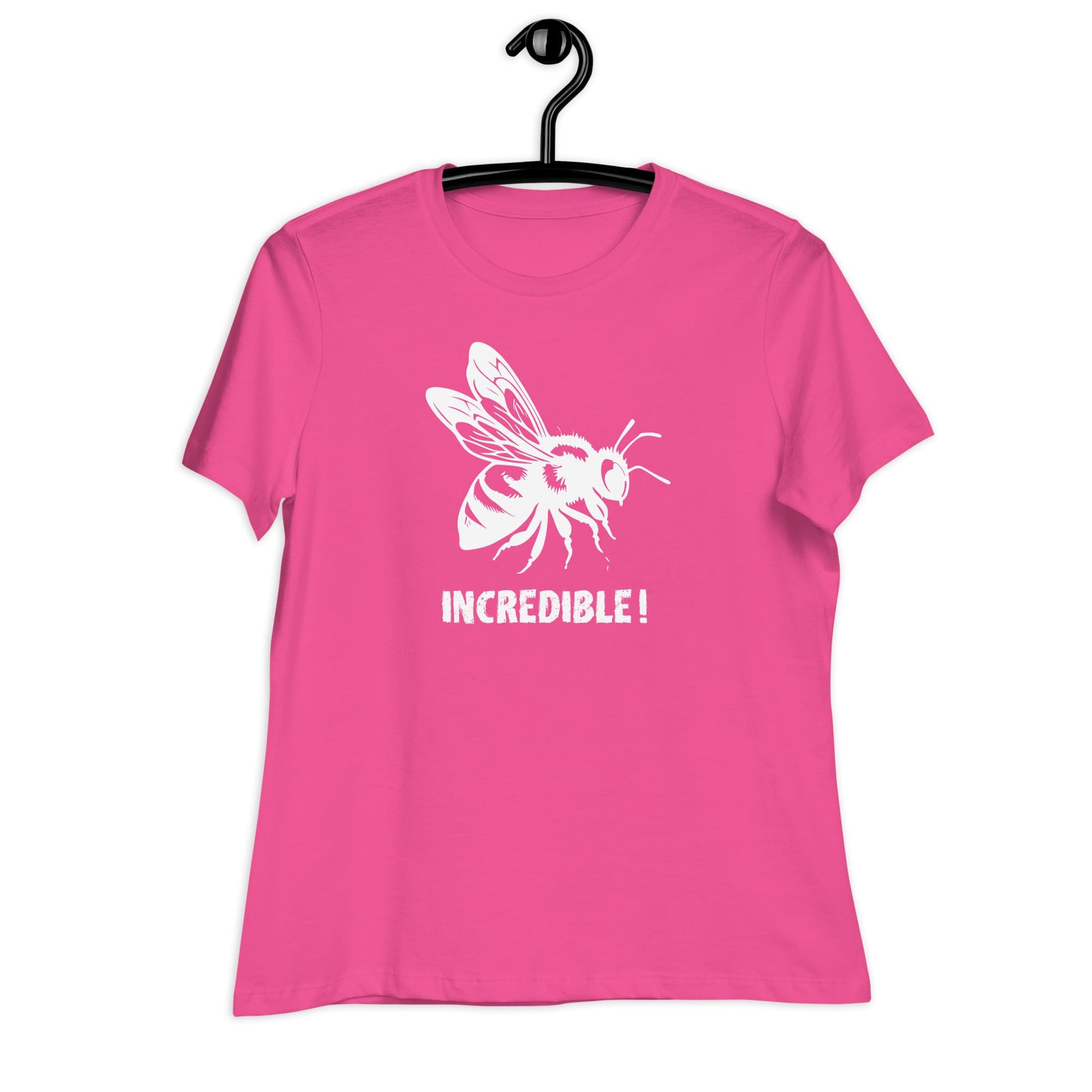 "Bees Are Incredible" Bee T-Shirt for Women - White Print Berry / S