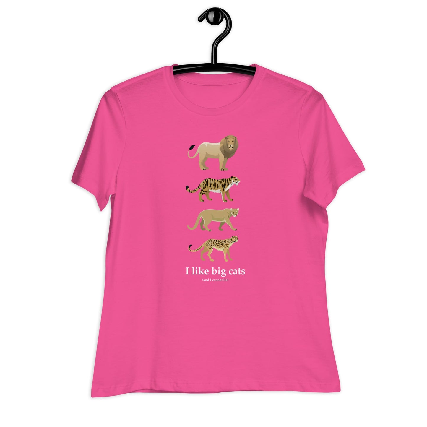 "I Like Big Cats (And I Cannot Lie)" Big Cat Lover's T-Shirt (Women's) Berry / S