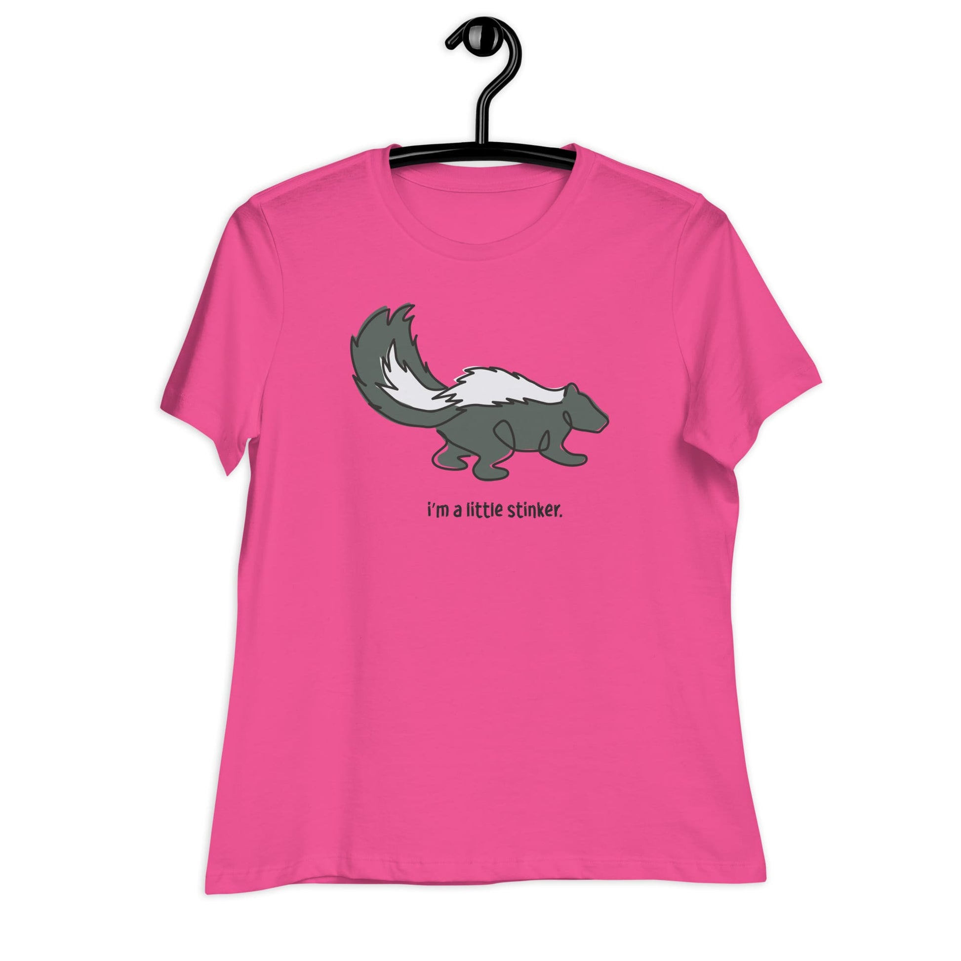 "I'm a Little Stinker" Skunk T-Shirt for Women Berry / S