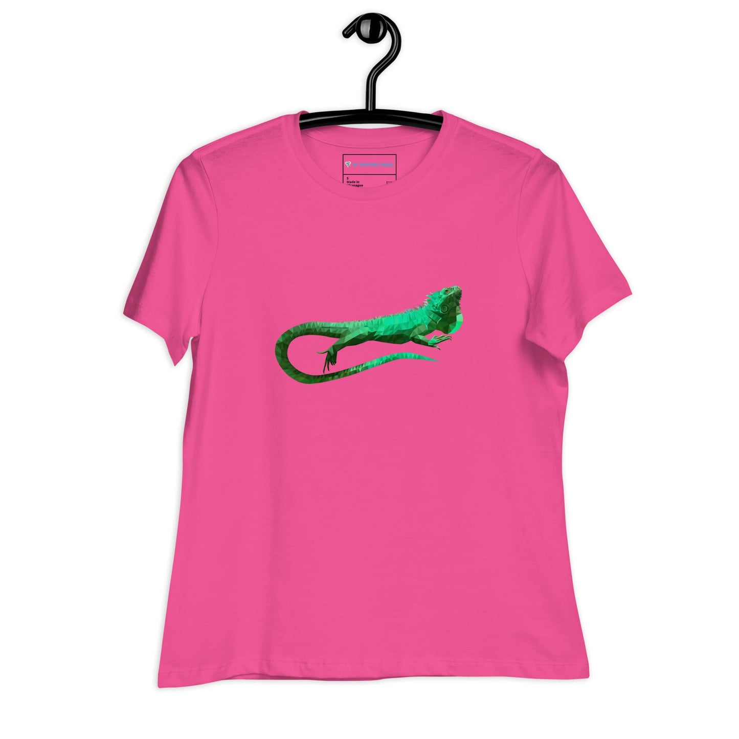 "Low-Poly Iguana" Polygonal Iguana T-Shirt for Women Berry / S