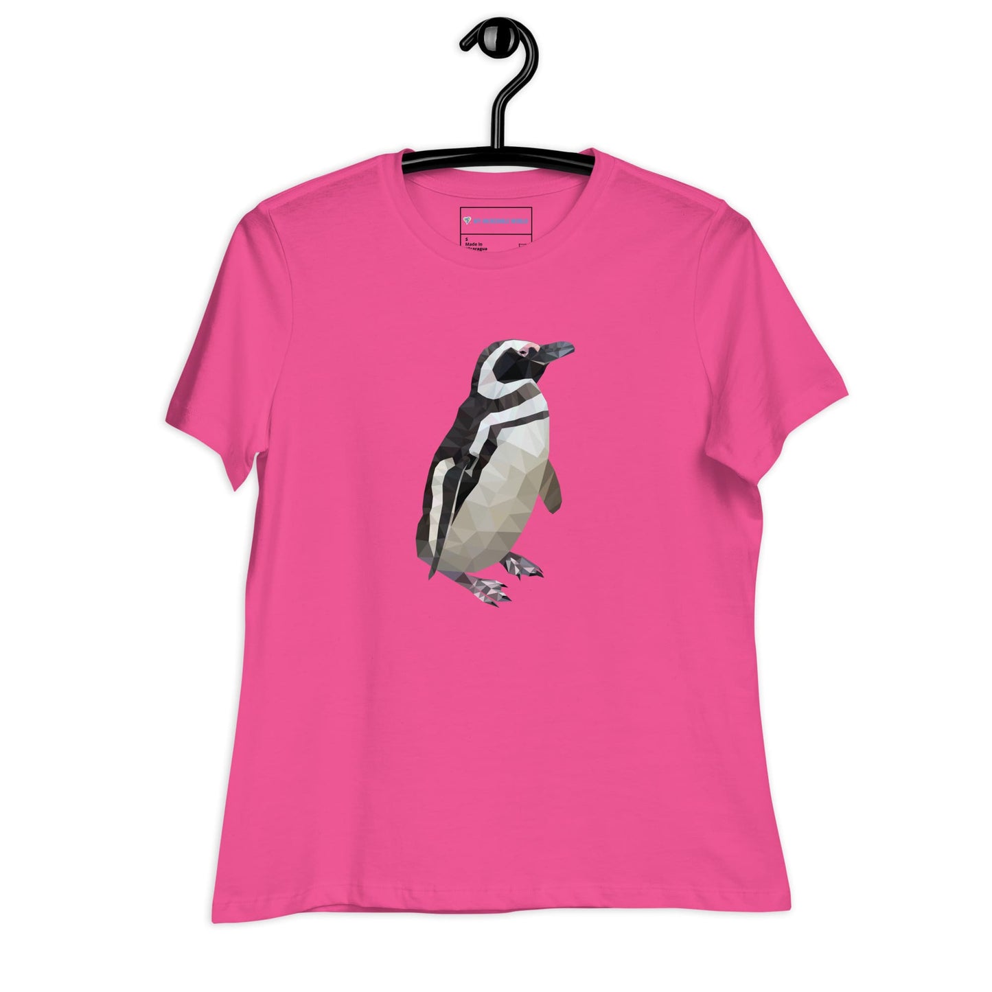 "Low-Poly Penguin" Polygonal Penguin T-Shirt for Women Berry / S