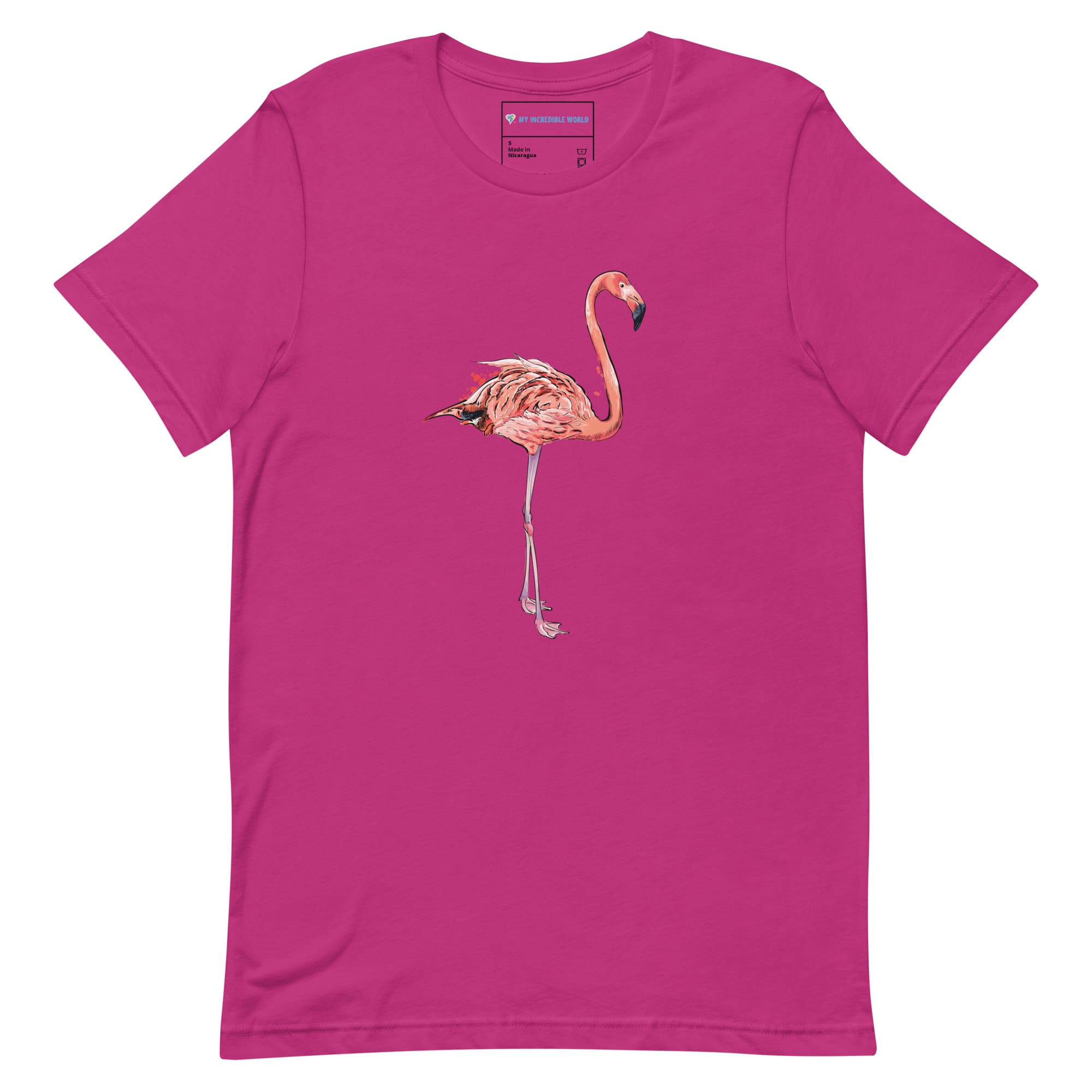 "Watercolor Flamingo" Flamingo T-Shirt (Adult Unisex) Berry / S