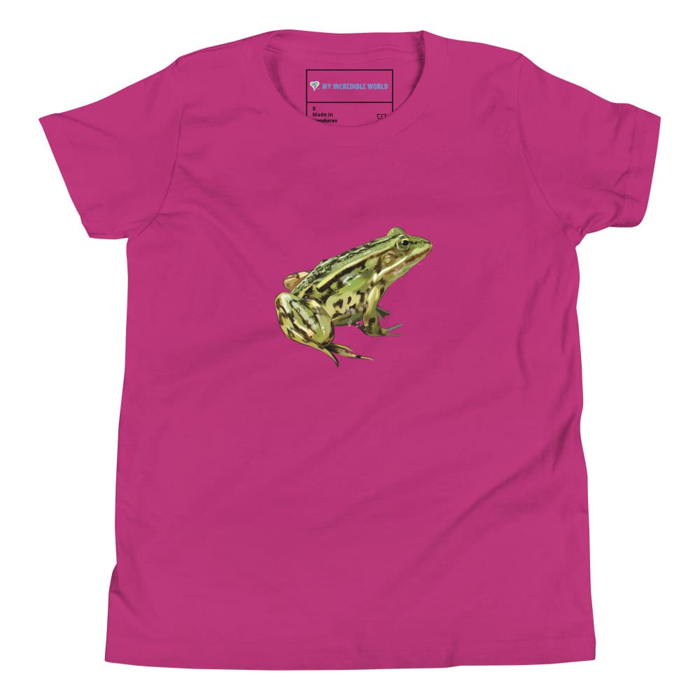 "Watercolor Frog" Frog T-Shirt (Youth/Kids Unisex) Berry / S