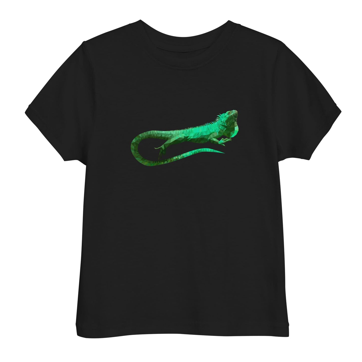 "Low-Poly Iguana" Polygonal Iguana T-Shirt for Toddlers Black / 2