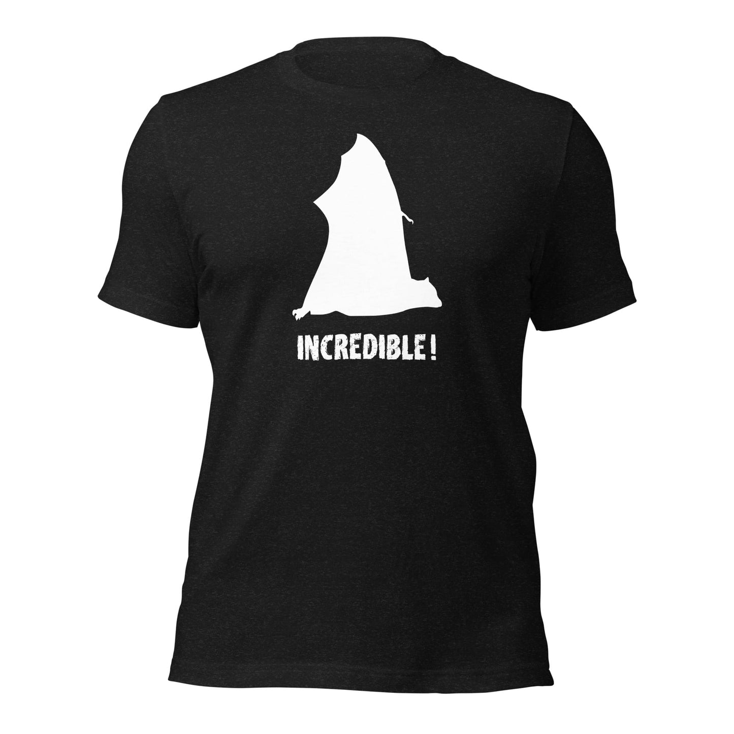 "Bats Are Incredible" Bat T-Shirt - White Print (Adult Unisex) Black Heather / XS