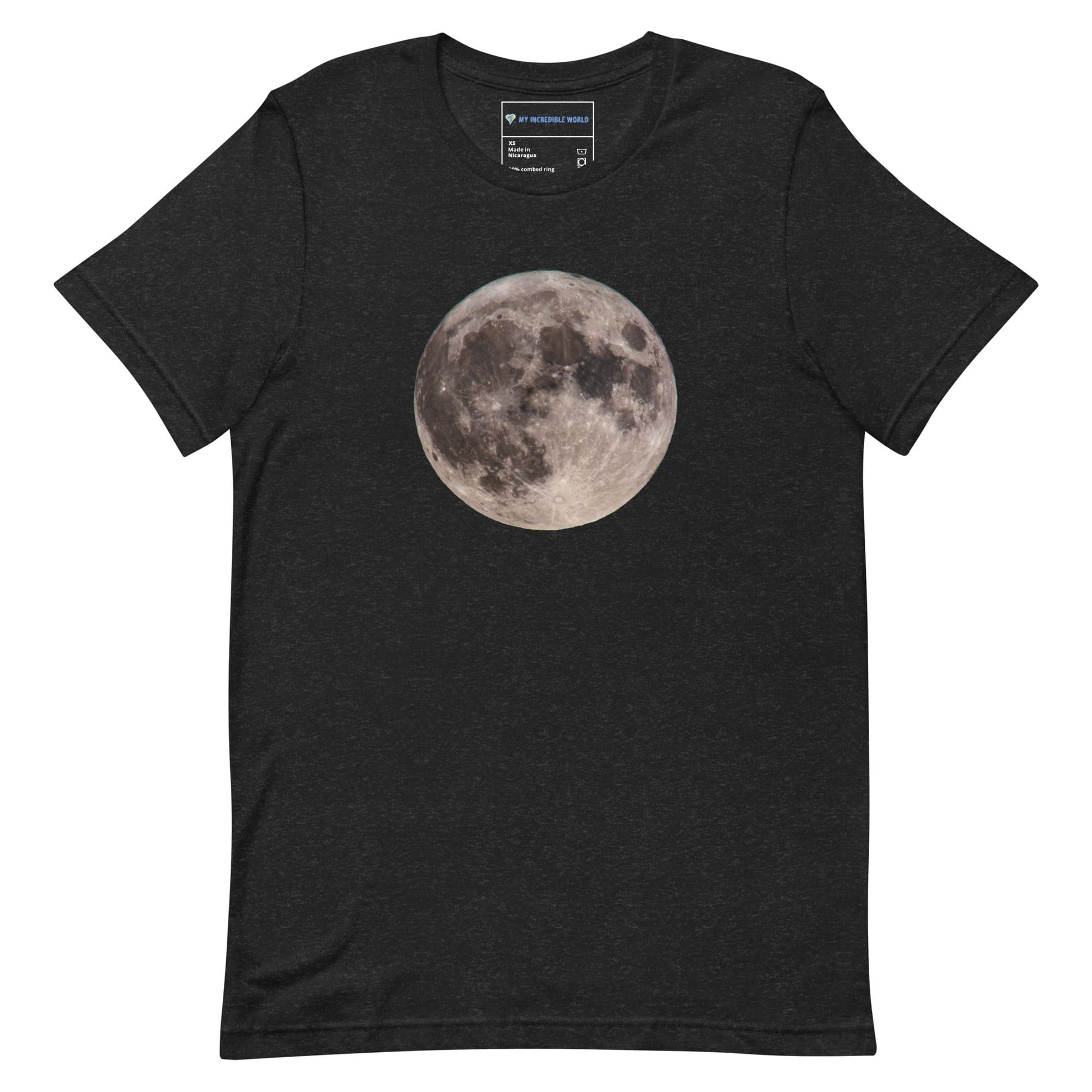 "Blue Moon Supermoon" Full Moon T-Shirt (Adult Unisex) Black Heather / XS