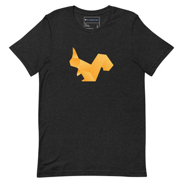 "Origami Squirrel" Low-Poly Squirrel T-Shirt (Adult Unisex) Black Heather / XS