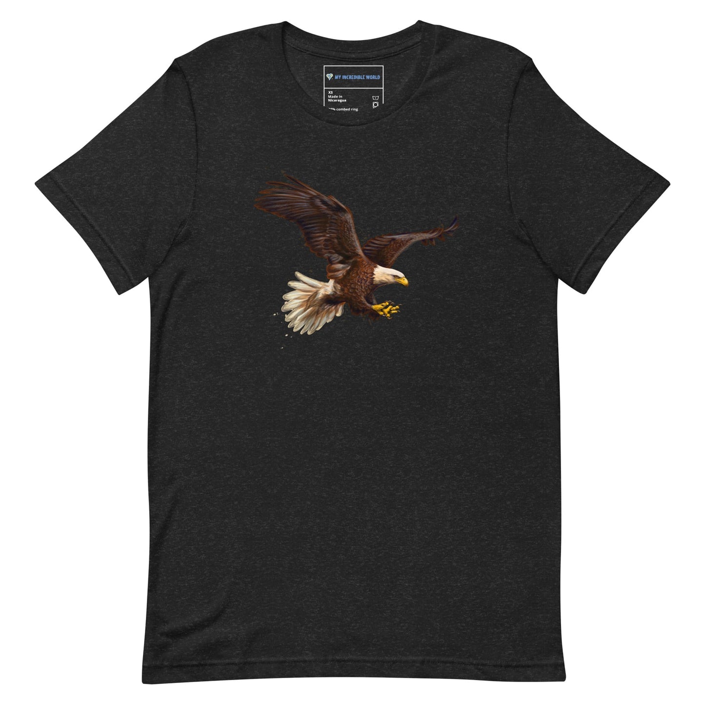 "Watercolor Bald Eagle" Bald Eagle T-Shirt (Adult Unisex) Black Heather / XS