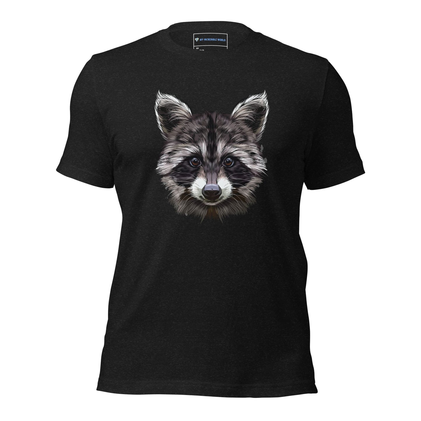 "Watercolor Raccoon" Raccoon T-Shirt (Adult Unisex) Black Heather / XS