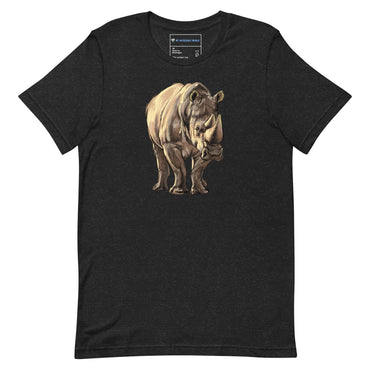 "Watercolor Rhinoceros" Rhino T-Shirt (Adult Unisex) Black Heather / XS