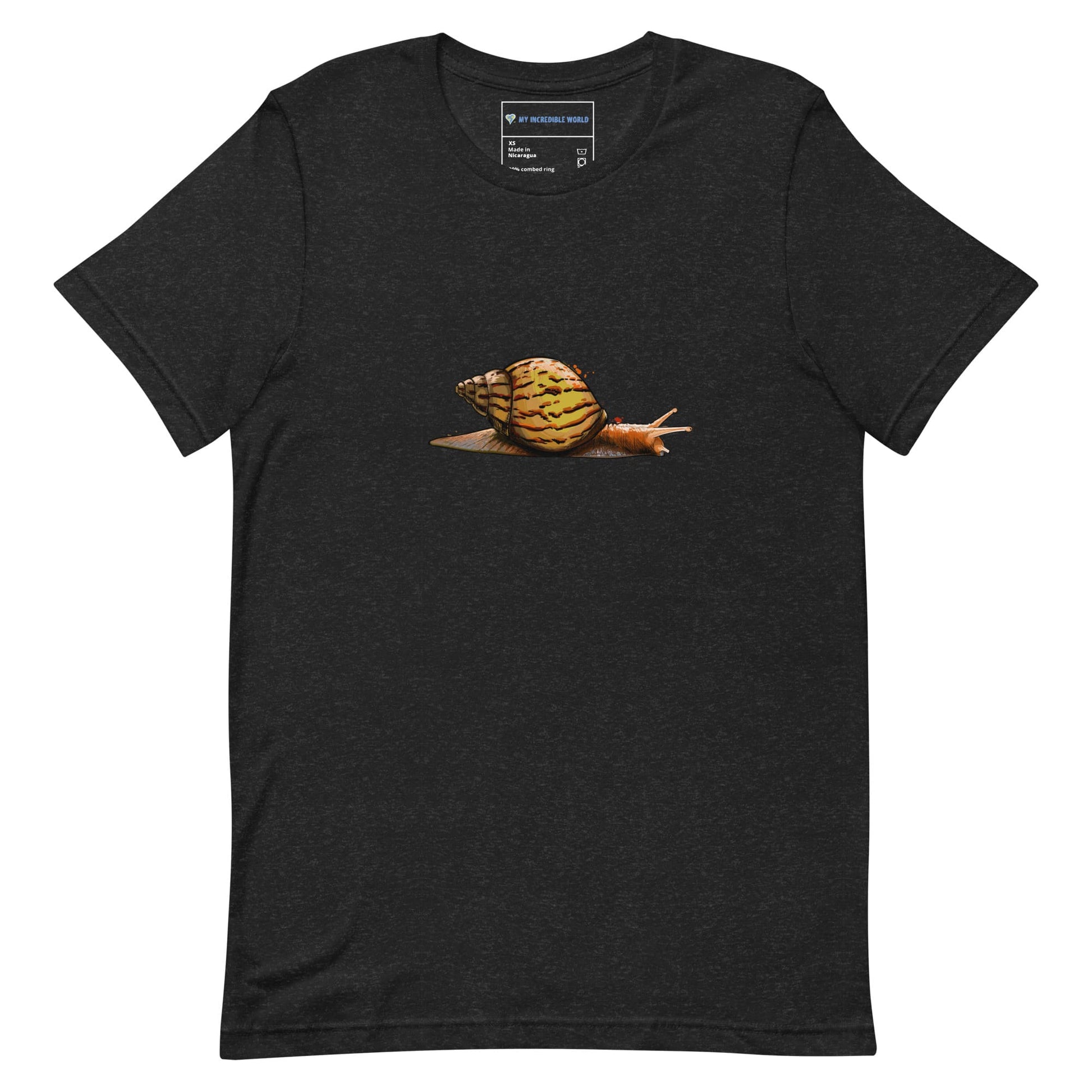 "Watercolor Snail" Snail T-Shirt (Adult Unisex) Black Heather / XS