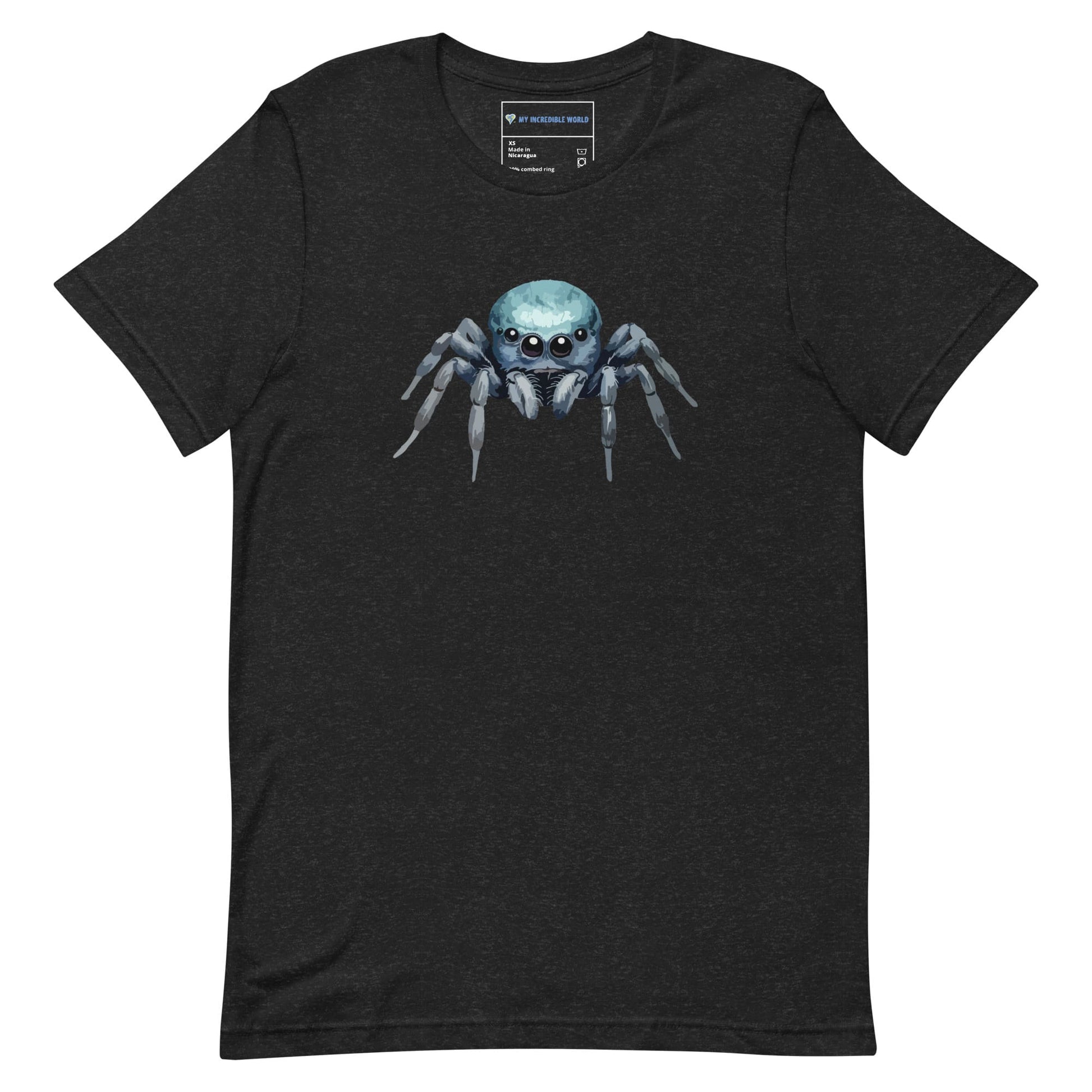 "Watercolor Spider" Cute Spider T-Shirt (Adult Unisex) Black Heather / XS