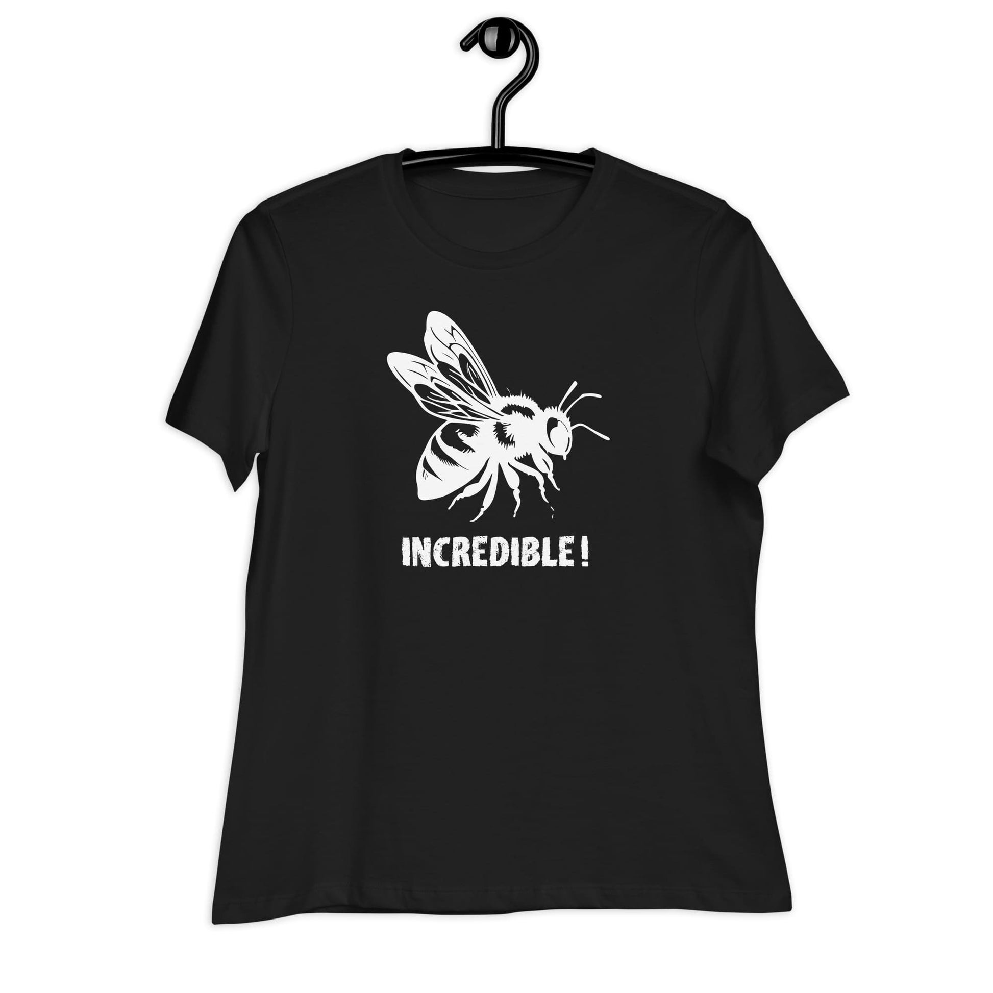 "Bees Are Incredible" Bee T-Shirt for Women - White Print Black / S