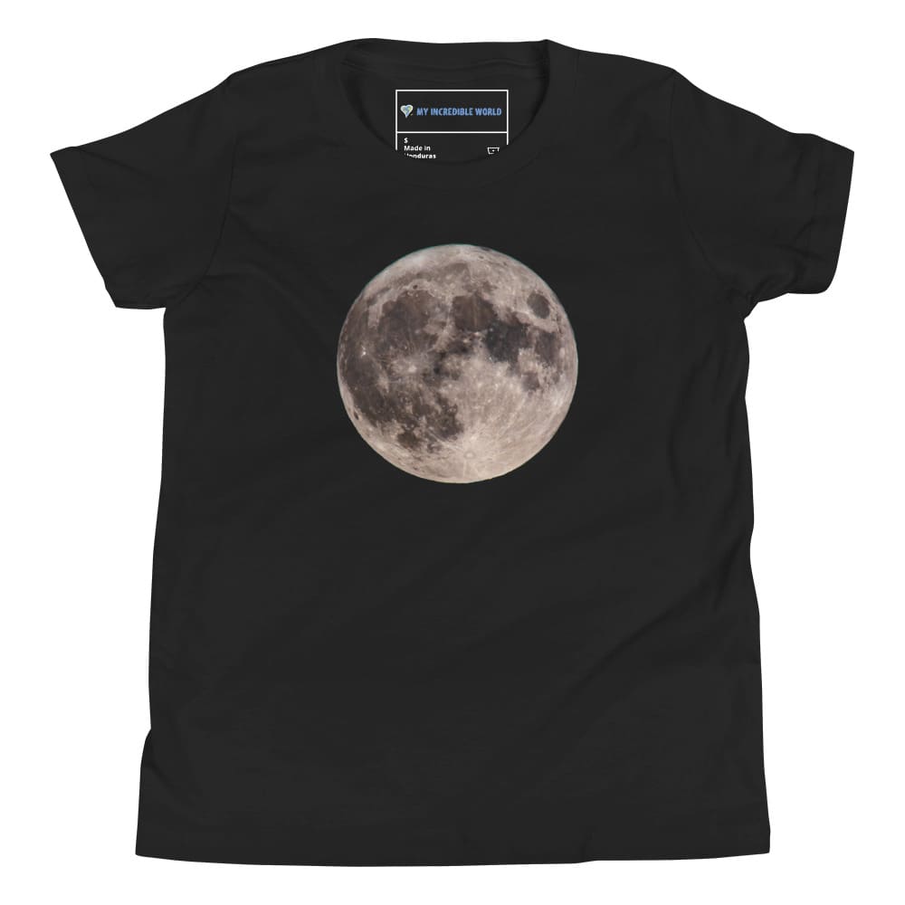 “Blue Moon Supermoon” Full Moon T-Shirt (Youth/Kids) Black / S