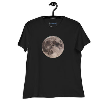 "Blue Moon Supermoon" Women's Full Moon T-Shirt Black / S