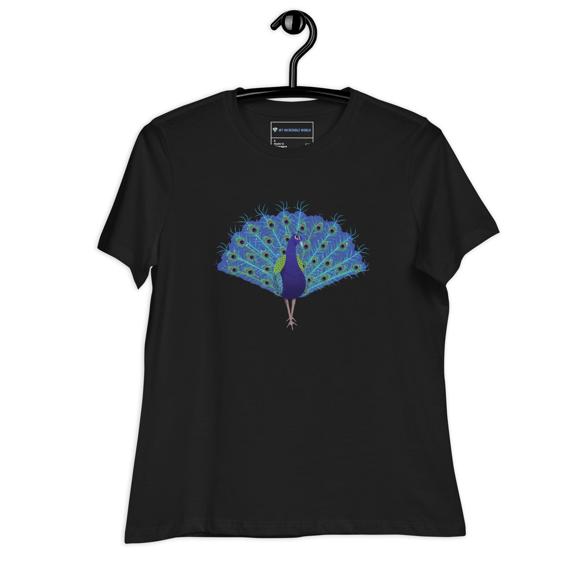 "Strut Your Stuff" Peacock T-Shirt (Women's) Black / S