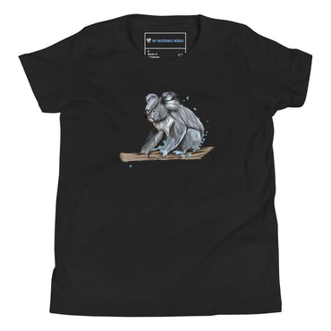 "Watercolor Koala" Koala T-Shirt (Youth/Kids) Black / S